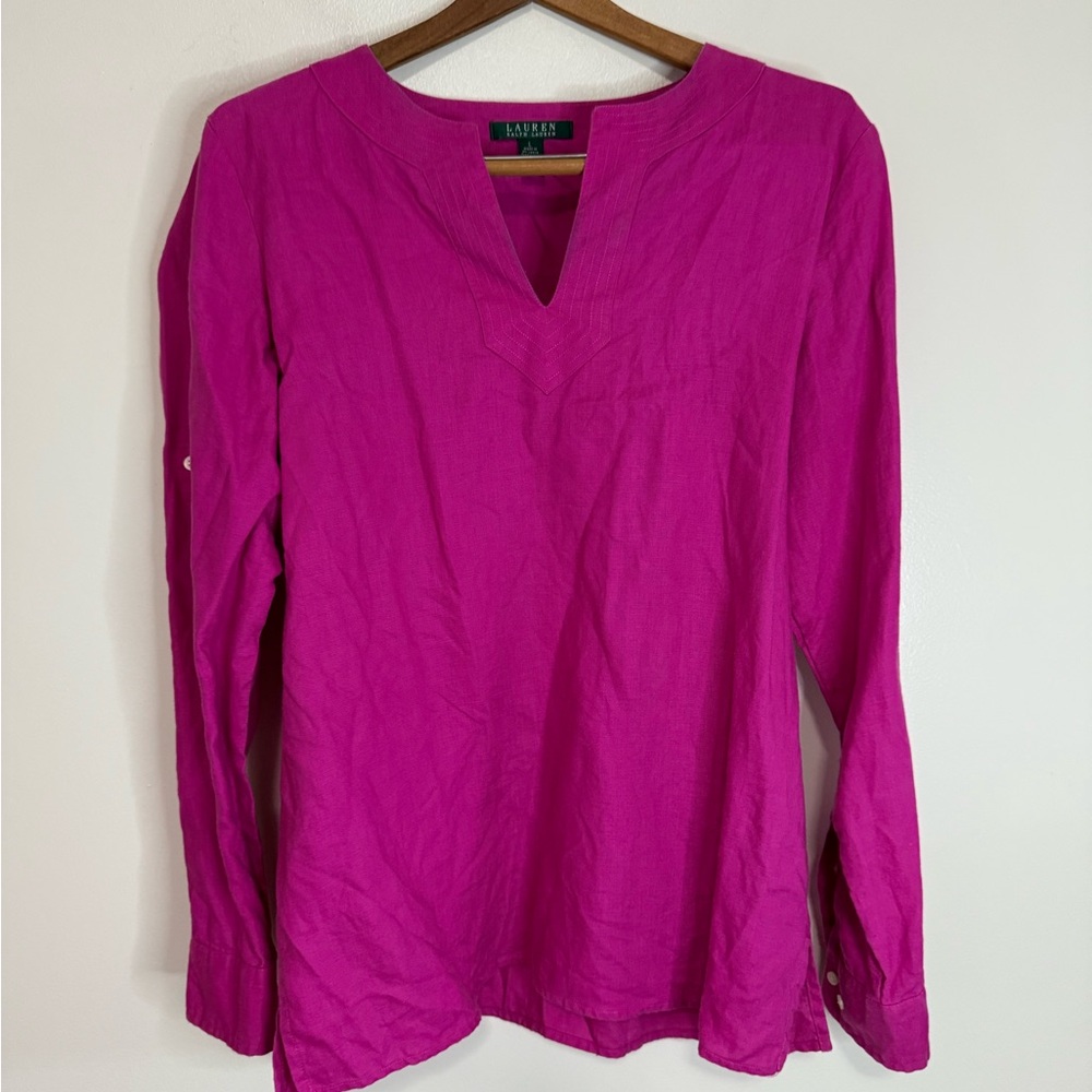 Ralph Lauren Fuchsia Long Sleeve Tunic Top